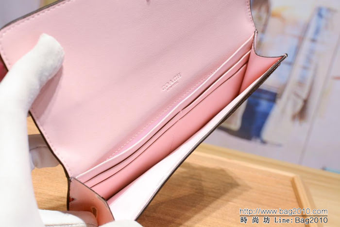 COACH蔻馳 53747# 女士信封錢包 卡位/零錢位齊全 時尚按扣  Chz1325